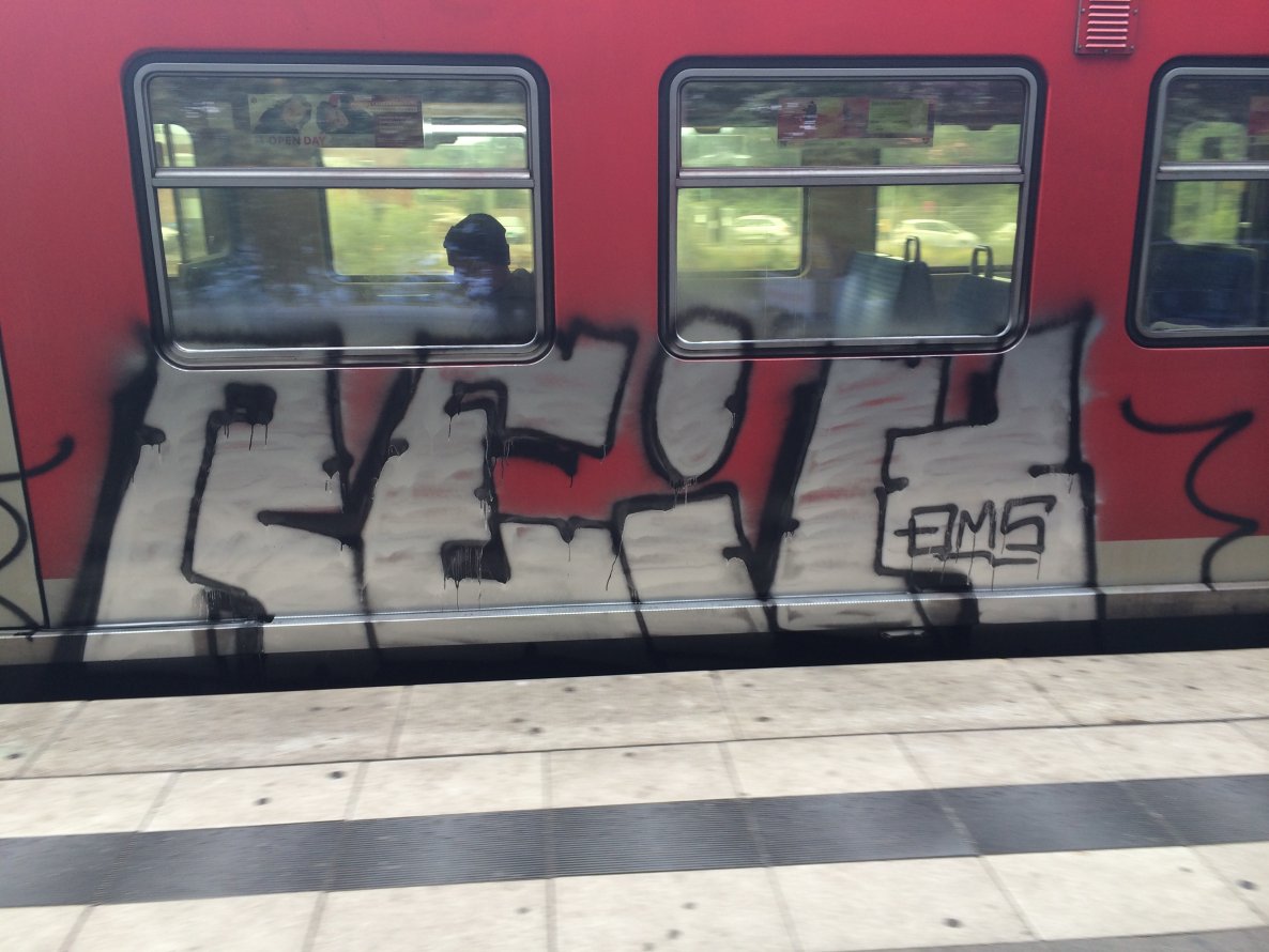 Graffiti Train in Hamburg - Photo by SuppenSoldat - Reik, Qms, Train (2014)