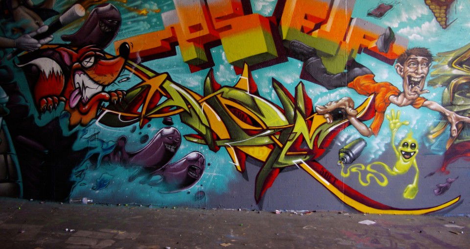 Graffiti Wall in Wiesbaden - Photo by TDN - Doe, TDN, DHC (2013)