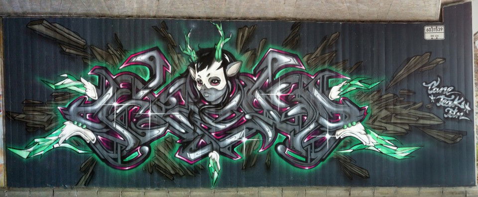 Graffiti Wall in Bamberg - Photo by TDN - Teak, Theke, Cane (2012)