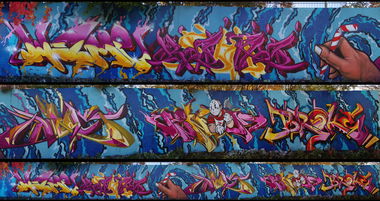 Graffiti Wall in Frankfurt - Photo by TDN - Wome, Bekae(Baker), Doe (2013)