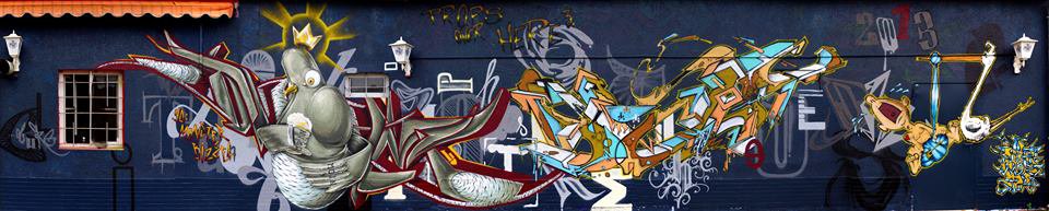 Graffiti Wall in Coburg - Photo by TDN - Doe, Dicht, Möre (2013)