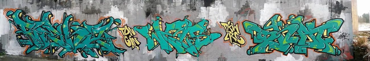 Graffiti Wall in Ilmenau - Photo by TDN - Cenz, Wels, Shat (2015)