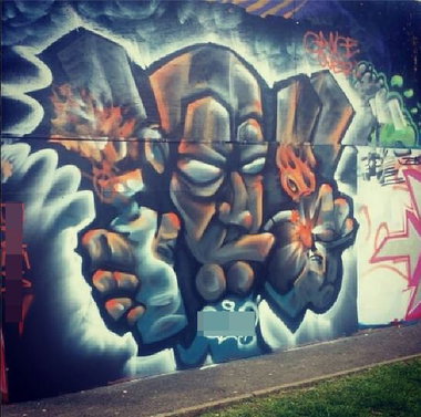 Graffiti Wall in Rushden - Photo by TENSE_SFK - uk, character, tense (2014)