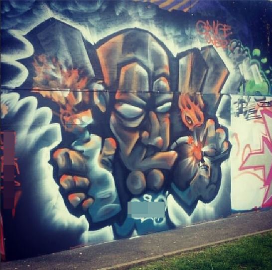 Graffiti Wall in Rushden - Photo by TENSE_SFK - uk, character, tense (2014)
