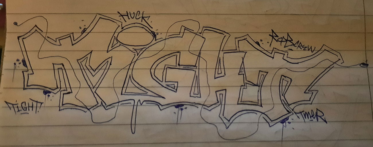 Graffiti Sketch - Photo by TMZ - RQB