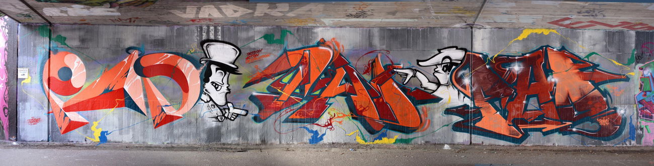 Graffiti Wall in Kolding - Photo by TOSE - Tose, Zone, Dekoc (2015)
