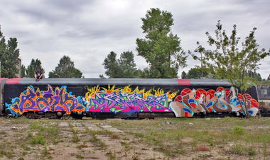 Graffiti Train in Kijaszkowo - Photo by TRONER - Baik, Sedr, Okas (2013)