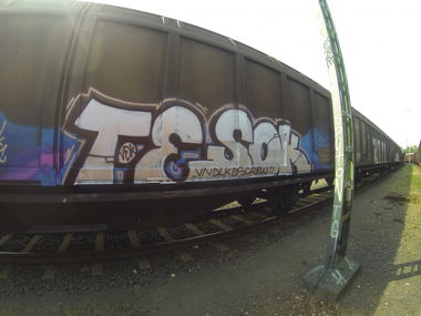 Graffiti Train - Photo by TSOC - freight, tesok