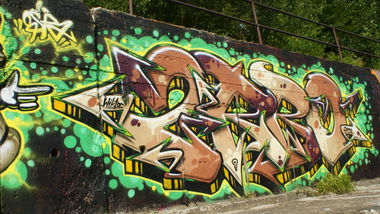 Graffiti Wall in Zarzecze, ?ywiec County - Photo by TURBO (2014)