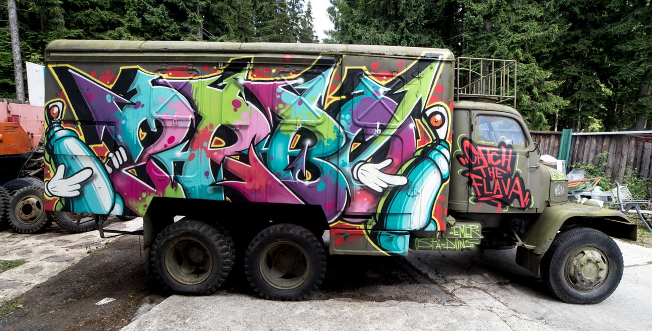 Graffiti Wall in Slovakia - Photo by TURBO - turbo, ospa (2015)