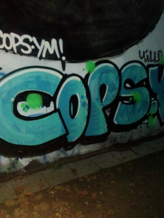 Graffiti Bombing - Photo by TagHagel - Cops, YM, Cologne