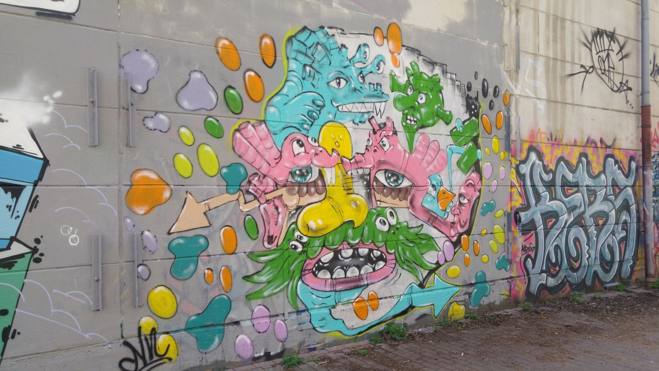 Graffiti Wall - Photo by TagHagel - Character, essen, streetart (2017)