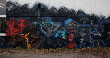 Graffiti Wall in Mahlow - Photo by Takoe - tako, atm, amc (2014)