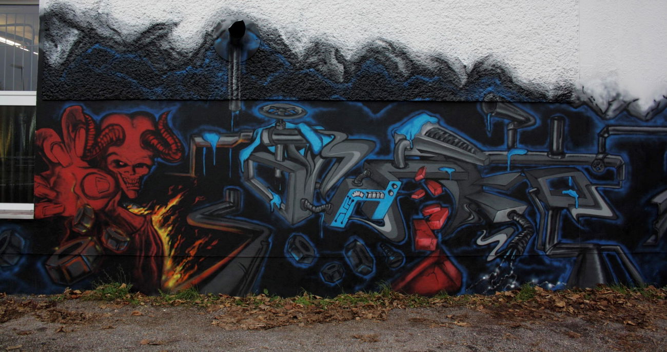 Graffiti Wall in Mahlow - Photo by Takoe - tako, atm, amc (2014)