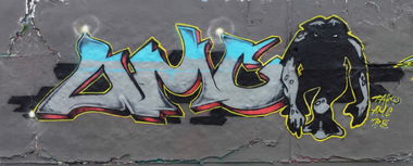 Graffiti Wall in Berlin mellowpark köpenick - Photo by Takoe - tako, AMC, takoe (2016)