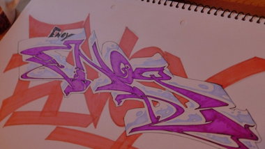 Graffiti Sketch - Photo by Teenager - enoy, one, nag (2014)