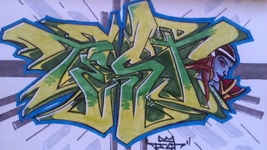 Graffiti Sketch - Photo by TestOne - Test, CUP (2011)