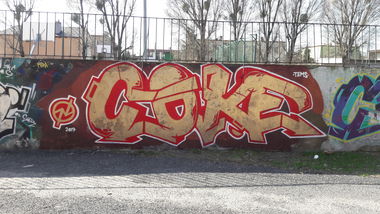 Graffiti Wall in Toruń - Photo by TheCokesOne - coke, nerds (2017)