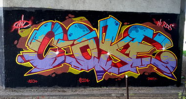 Graffiti Wall - Photo by TheCokesOne - coke, nerds, 2arrows (2016)