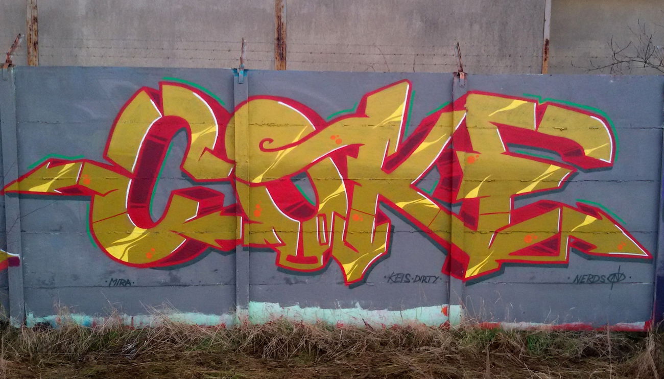 Graffiti Wall in Toruń - Photo by TheCokesOne - coke, nerds, twoarrows (2015)