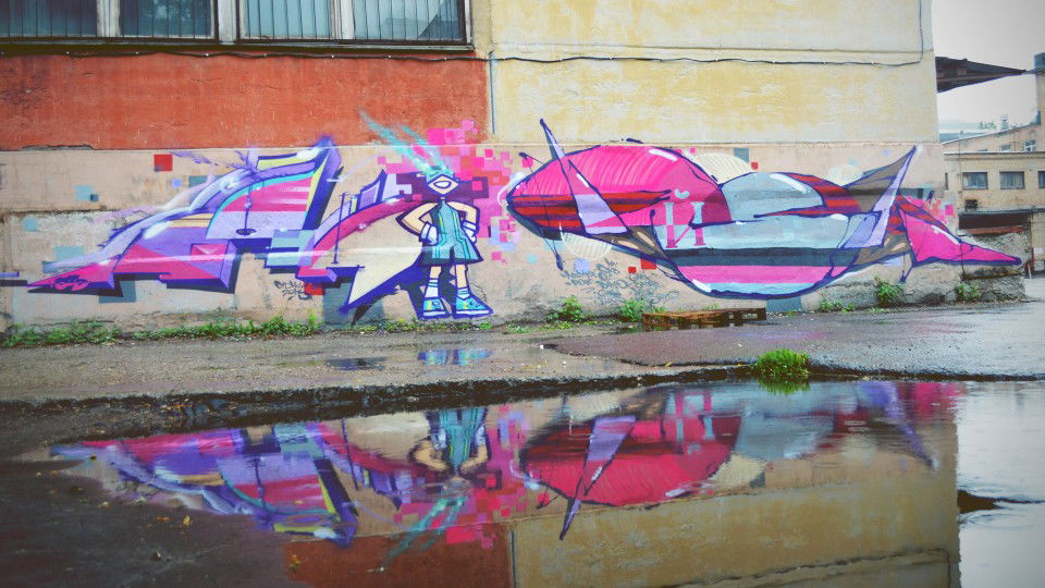 Graffiti Wall in Moscow - Photo by TheMrDasen - OTD, Mra, Sanfok. (2013)