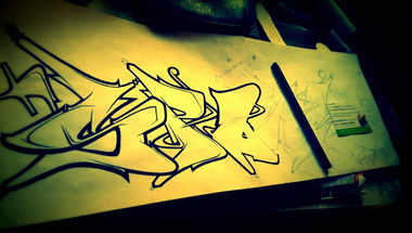 Graffiti Sketch in Saarbrücken - Photo by TheRightOne - Right, Spoare, Rightone