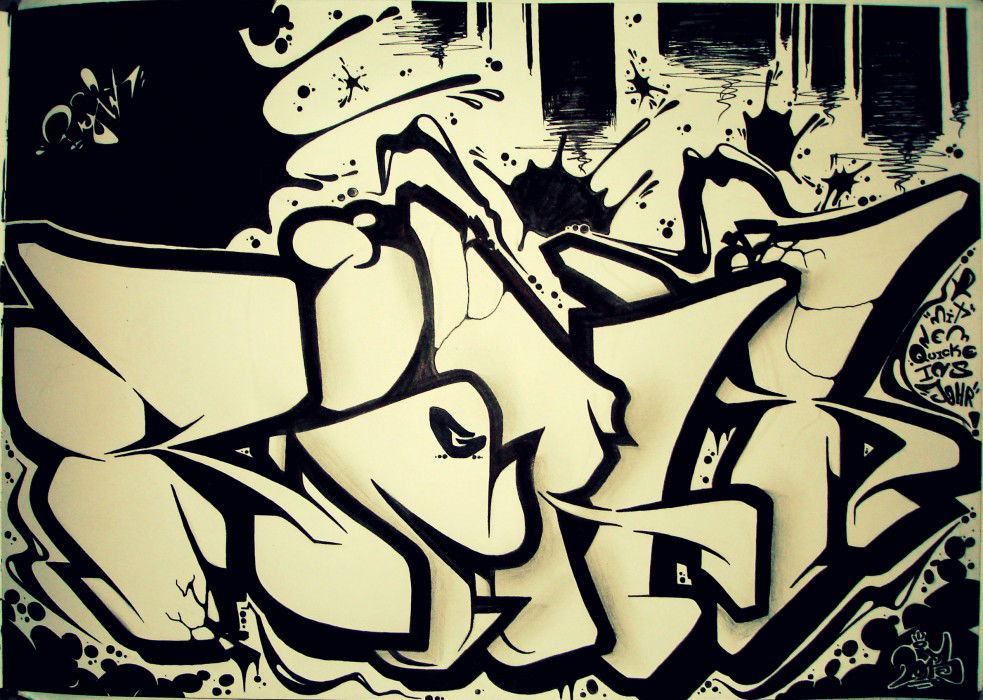 Graffiti Sketch in Saarbrücken - Photo by TheRightOne - Right, Rightone
