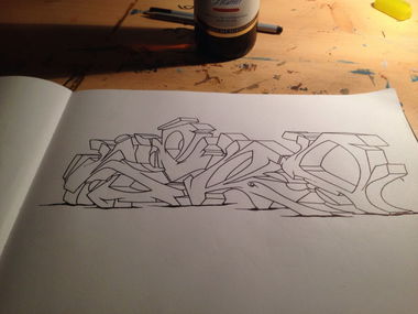 Graffiti Sketch - Photo by TheSeRo - Sero, sketch, 2015 (2015)