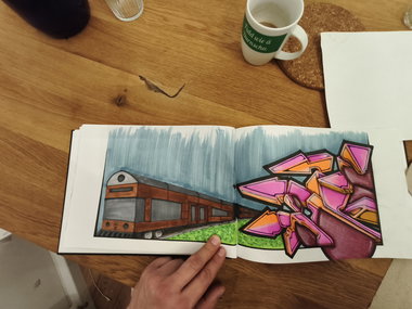 Graffiti Sketch - Photo by TheWallHunter - leipzig, idem