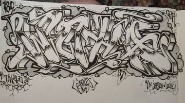 Graffiti Sketch in Hamburg - Photo by TiKeR - WOHA;37, 180, GBR (2015)