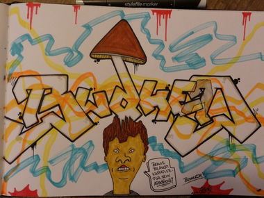 Graffiti Sketch - Photo by TightCAIT - BUDHEAD, BACER, DKZ (2015)