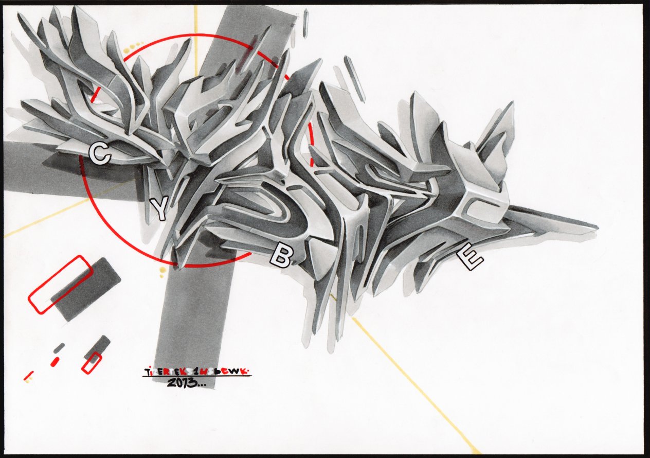 Graffiti Sketch in Schaffhausen - Photo by Tizerteks1 (2013)