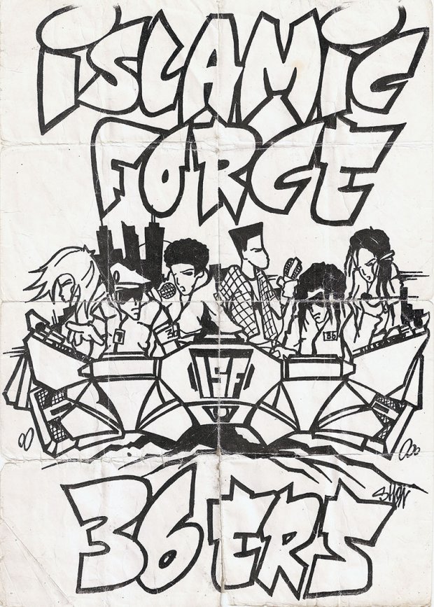 Graffiti Sketch in Berlin - Photo by Tosca - Islamic, Force, 36ers (1990)