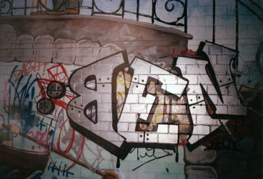 Graffiti Wall in Berlin - Photo by Tosca - ben, gpk, schöneberg (1990)