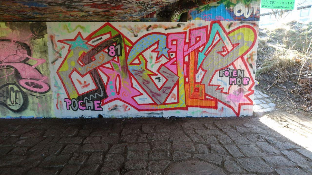 Graffiti Wall - Photo by Toyer - kingstyle, antistyle, dresden (2017)