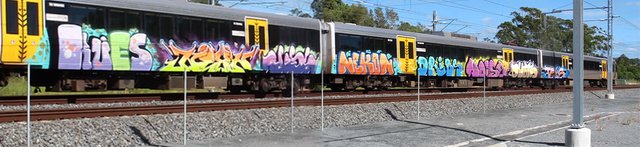 Graffiti Train in Brisbane - Photo by Traincollecta - Kues, Next, Nekon (2012)