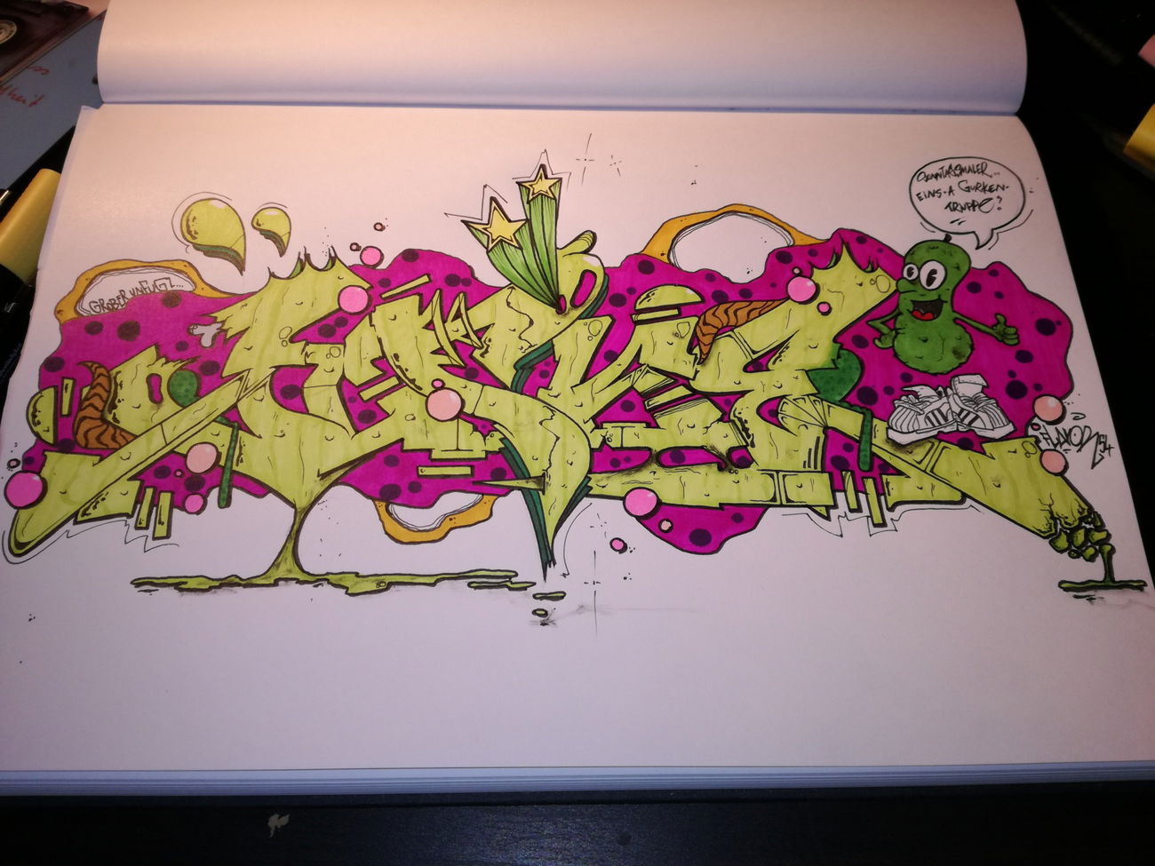 Graffiti Sketch - Photo by TrompeterPeter - Gurke;, Sketch;, Grünzeug;