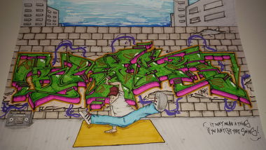 Graffiti Sketch - Photo by TrompeterPeter - Break;, Breakdance;, Oldschool;