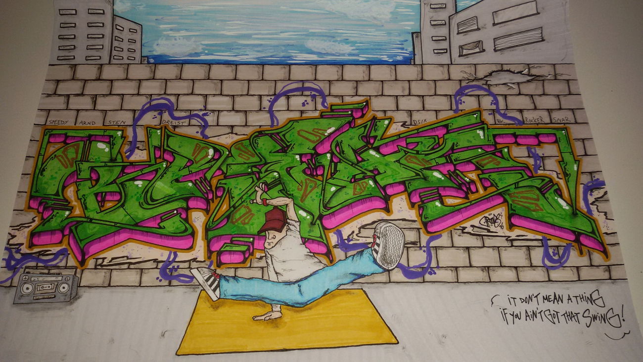 Graffiti Sketch - Photo by TrompeterPeter - Break;, Breakdance;, Oldschool;