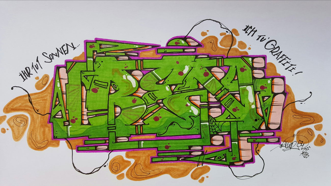 Graffiti Sketch - Photo by TrompeterPeter - Ben;, Sketch;, Hanau