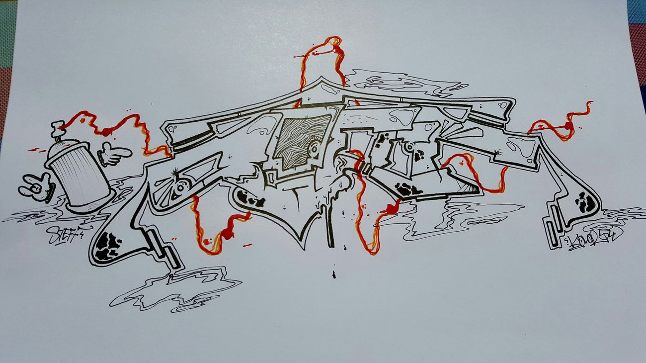 Graffiti Sketch - Photo by TrompeterPeter - Sketch;, Steff;, 54;