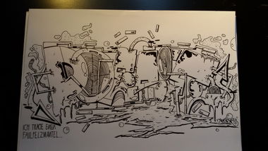 Graffiti Sketch - Photo by TrompeterPeter - Poesie54;, GG;, Faulpelz;