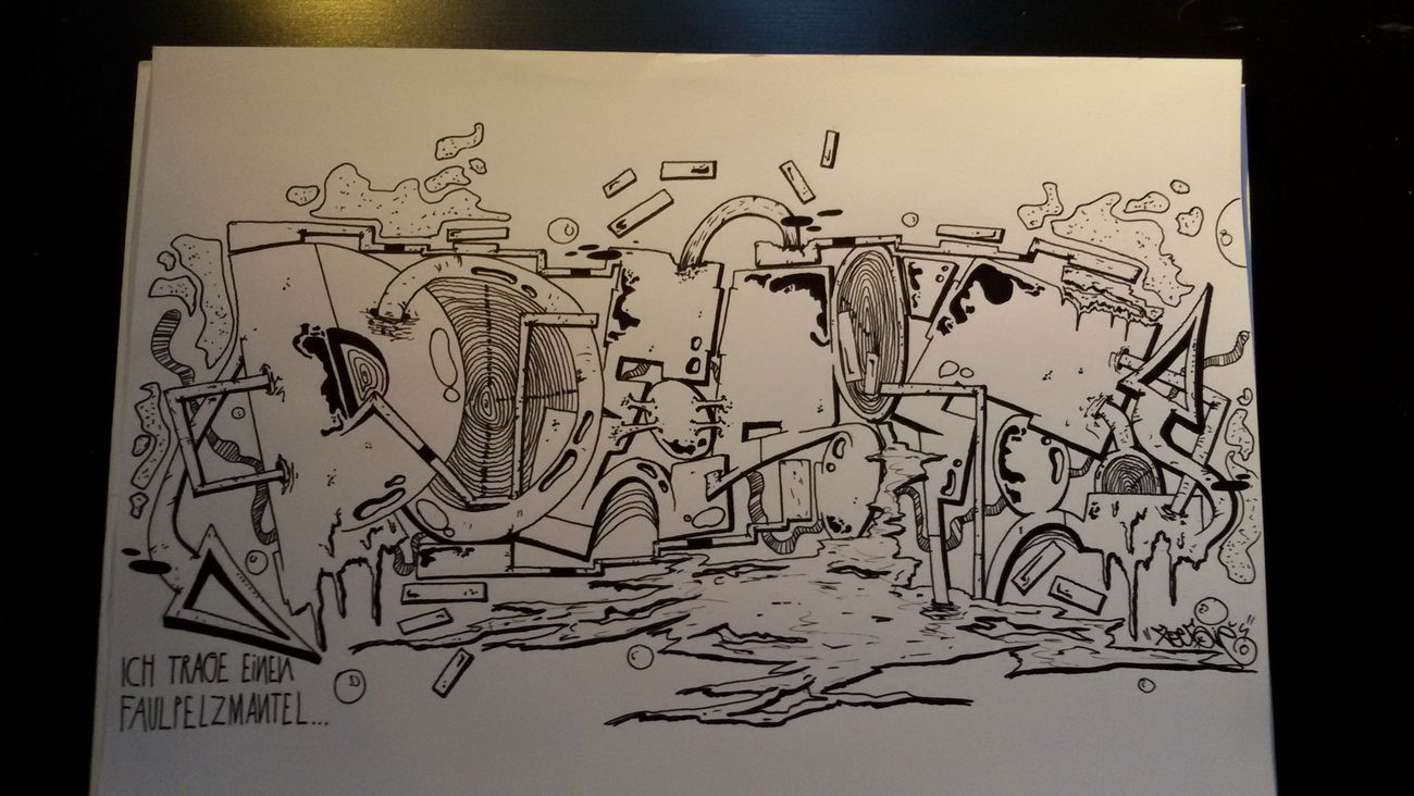 Graffiti Sketch - Photo by TrompeterPeter - Poesie54;, GG;, Faulpelz;