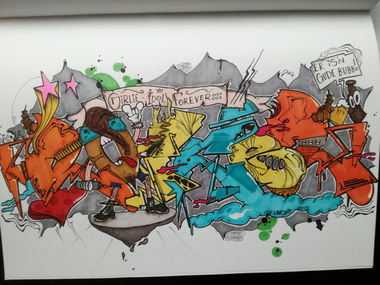 Graffiti Sketch - Photo by TrompeterPeter - Rocker;, Rocks;, dkn