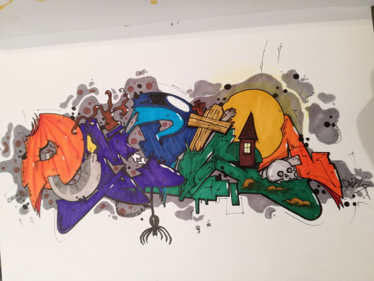Graffiti Sketch - Photo by TrompeterPeter - Pumpkin;, Kürbis;, Grober