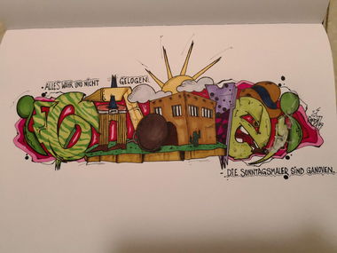 Graffiti Sketch - Photo by TrompeterPeter - Ganove, Roast49, AGB