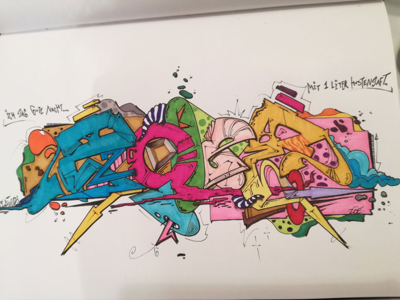 Graffiti Sketch - Photo by TrompeterPeter - Zoe;, Flavor54;