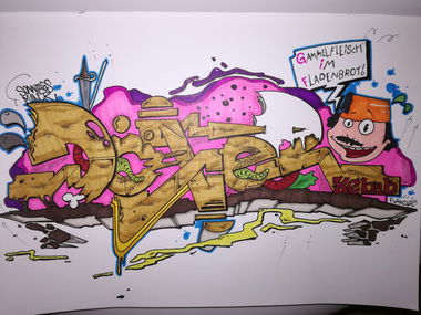 Graffiti Sketch - Photo by TrompeterPeter - Döner;, Kebap;, Yummi; (2017)