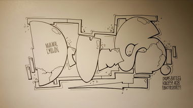 Graffiti Sketch - Photo by TrompeterPeter - Drums;, Sketch;, Hanau