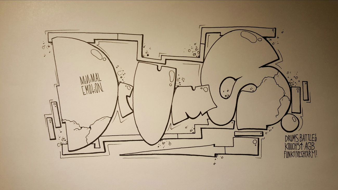 Graffiti Sketch - Photo by TrompeterPeter - Drums;, Sketch;, Hanau